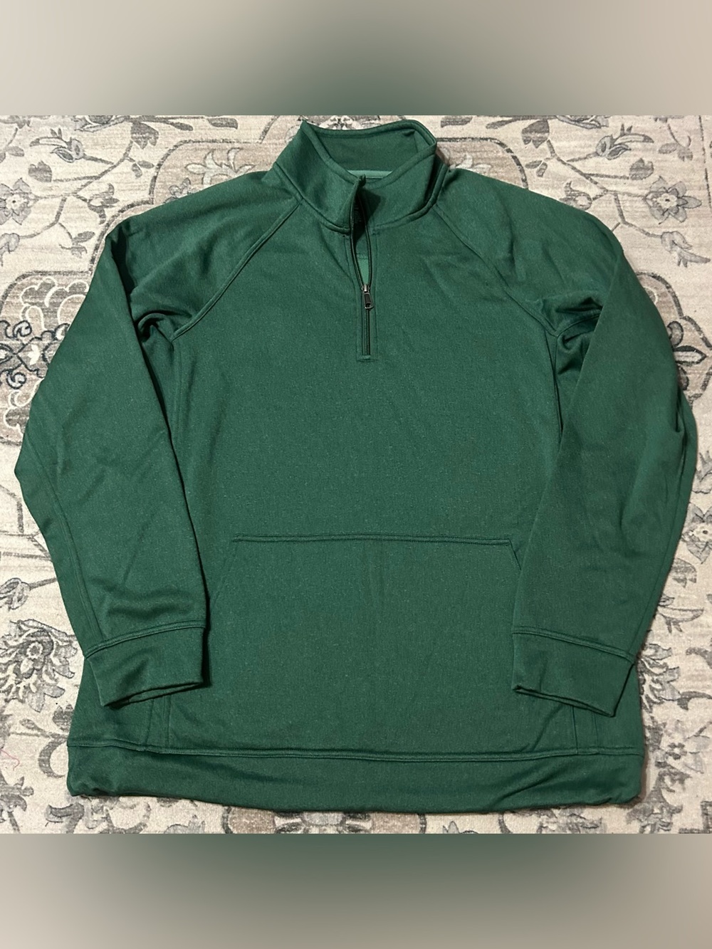Duluth Dry On The Fly Pullover Mens Large TALL Green 1/4 Zip Moisture Wicking